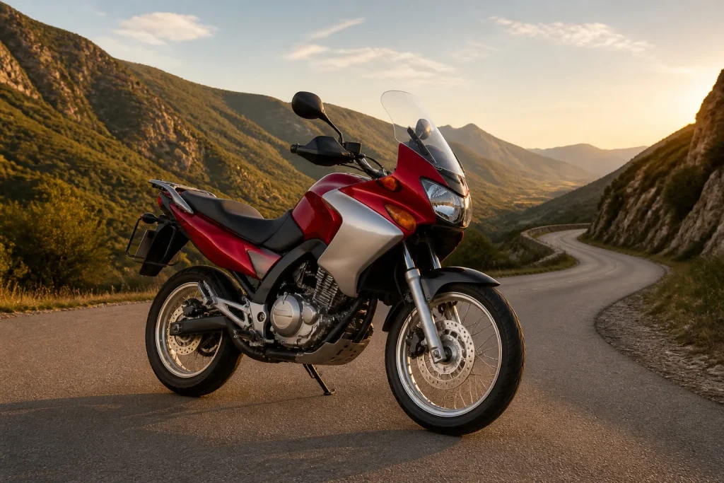 Honda varadero 125 aventure au coucher du soleil