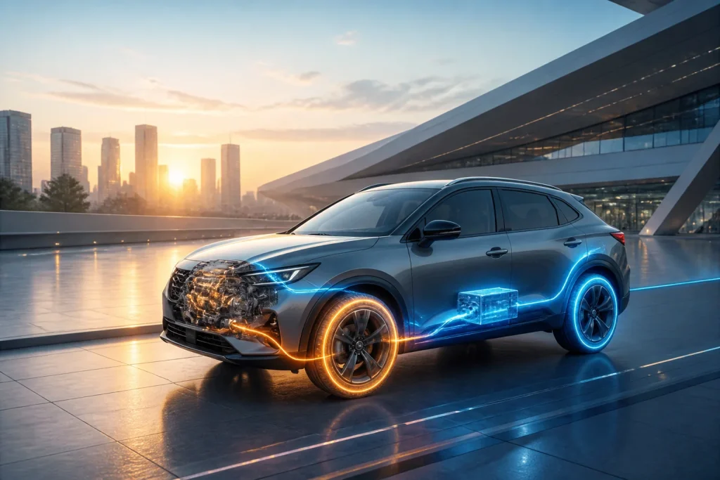 Voiture futuriste energie hybride