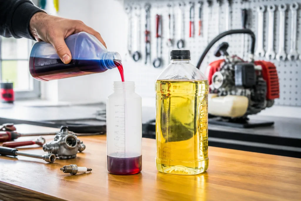 Preparation du melange pour moteur 2 temps