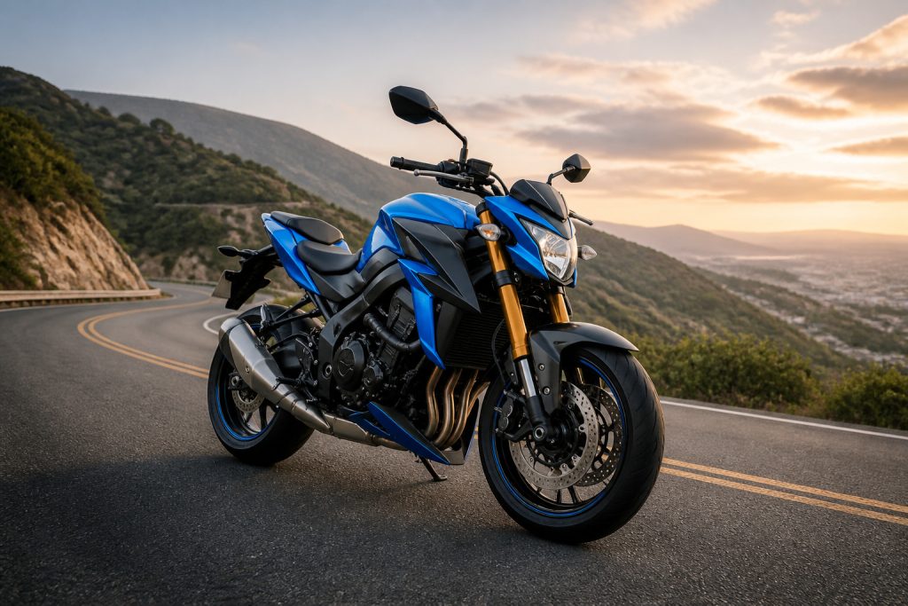 Suzuki gsx s 750 sur route sinueuse