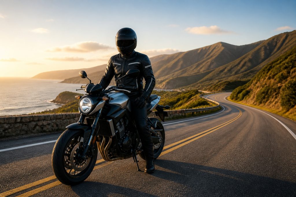 Motard pret pour laventure